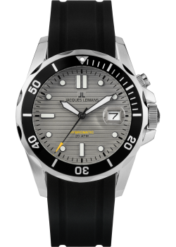Jacques Lemans Hybromatic 1-2170B Herren Uhr Edelstahl Silikon 20Bar